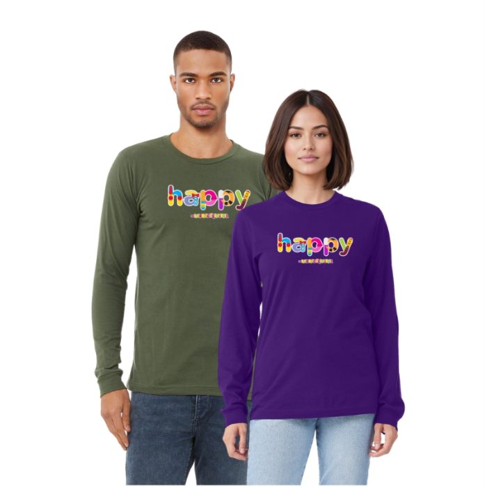 Happy BELLA + CANVAS Unisex Jersey Long Sleeve Tee