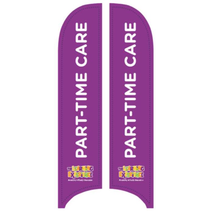 Part Time Care Tail Feather Flag: Double Sided