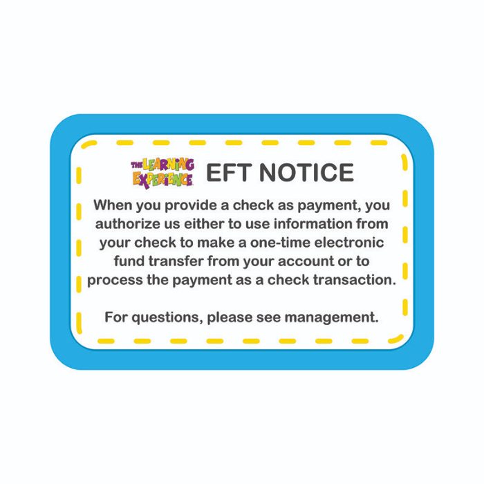EFT Notice – Wall Fathead Decal
