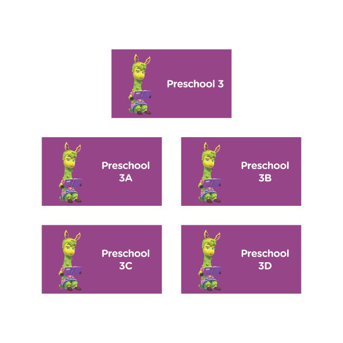 Preschool 3 Projecting Hallway Sign Options