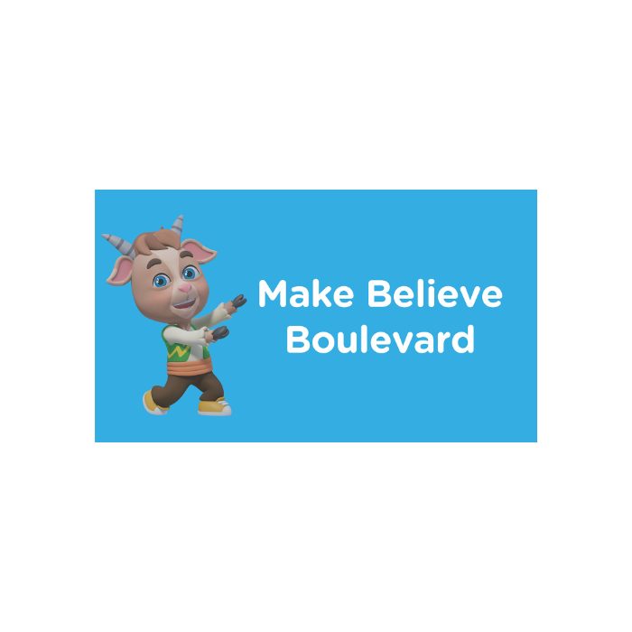 Make Believe Blvd Projecting Hallway Sign