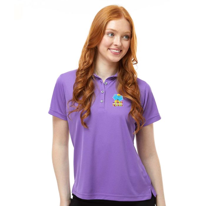 Ladies Solid Mesh Staff Polo