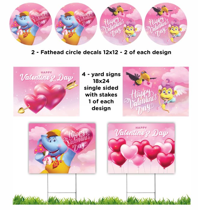 Valentines Day Yard Signs and Decals Kit